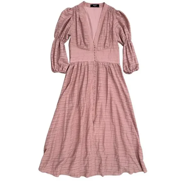 Anthropologie Pink Midi Dress - Picture 4 of 9